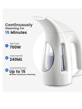 HiLIFE Steamer for Clothes, Portable Handheld , 240ml Big Capacity, 700W
